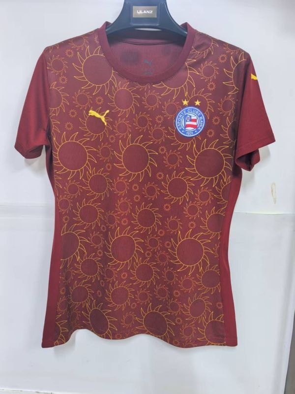 Women 2025-2026 Bahia Third Away Red Soccer Jersey Girl Football Shirt