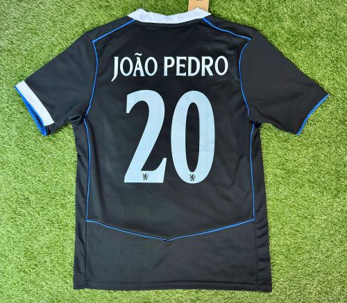 with Club World Cup Champions Patch Fan Version 2025-2026 Chelsea João Pedro 20 Third Away Black Soccer Jersey Football Shirt