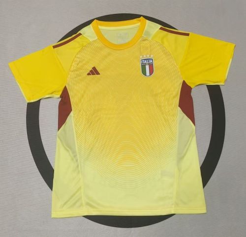 Fan Version 2025-2026 Italy Yellow Goalkeeper Soccer Jersey Football Shirt