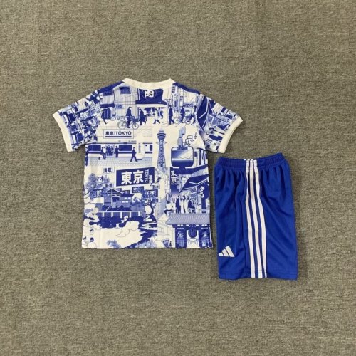 Youth Uniform Kids Kit 2025 Japan Blue Comic Soccer Jersey Shorts Child Football Set