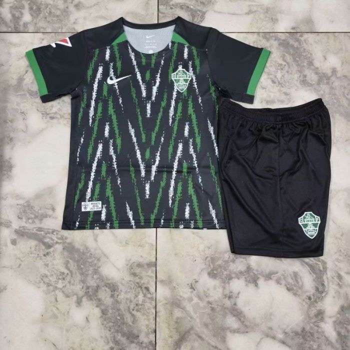 with LALIGA Patch Youth Uniform Kids Kit 2025-2026 Elche Away Soccer Jersey Shorts Child Football Set