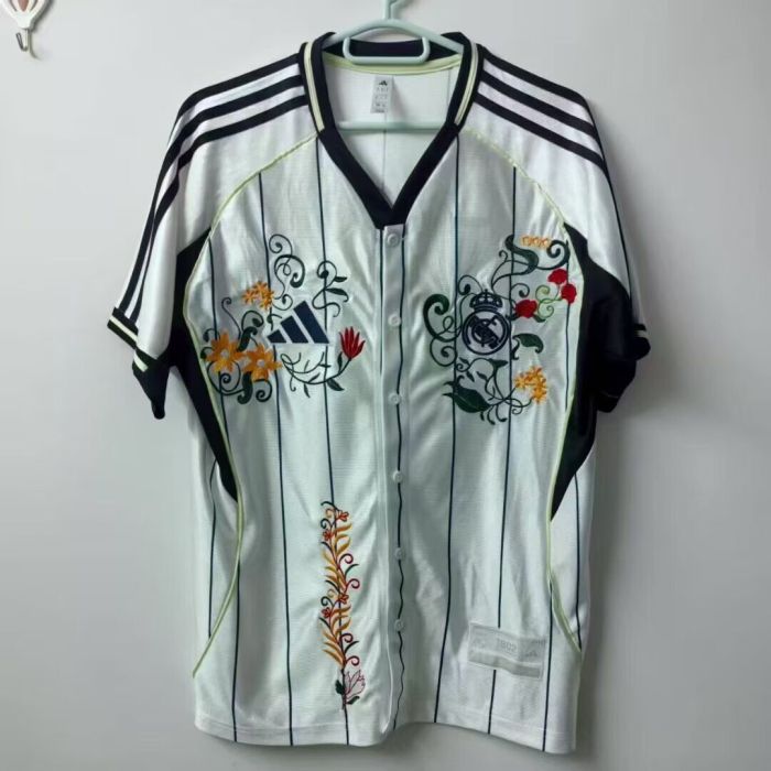 Embroidery Flower Version 2025-2026 Real Madrid USpack Baseball Jersey MLB Shirt