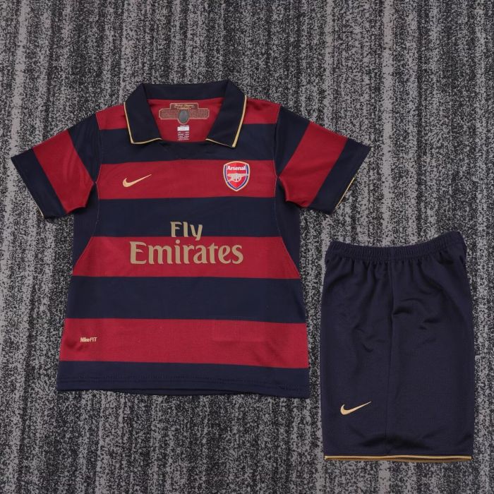 Retro Youth Uniform Kids Kit 2007-2008 Arsenal Third Away Soccer Jersey Shorts Vintage Child Football Set