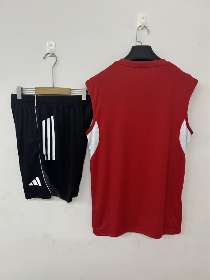 Adult Uniform 2025-2026 Sevilla Red Soccer Training Vest and Shorts Football Set