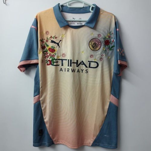 Embroidery Flower Version Fan Version Manchester City 2024-2025 Fourth Away Soccer Jersey Man City Football Shirt