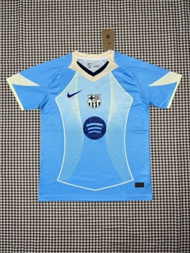 Barca Camisetas de Futbol Fans Version 2025-2026 Barcelona Light Blue Soccer Jersey
