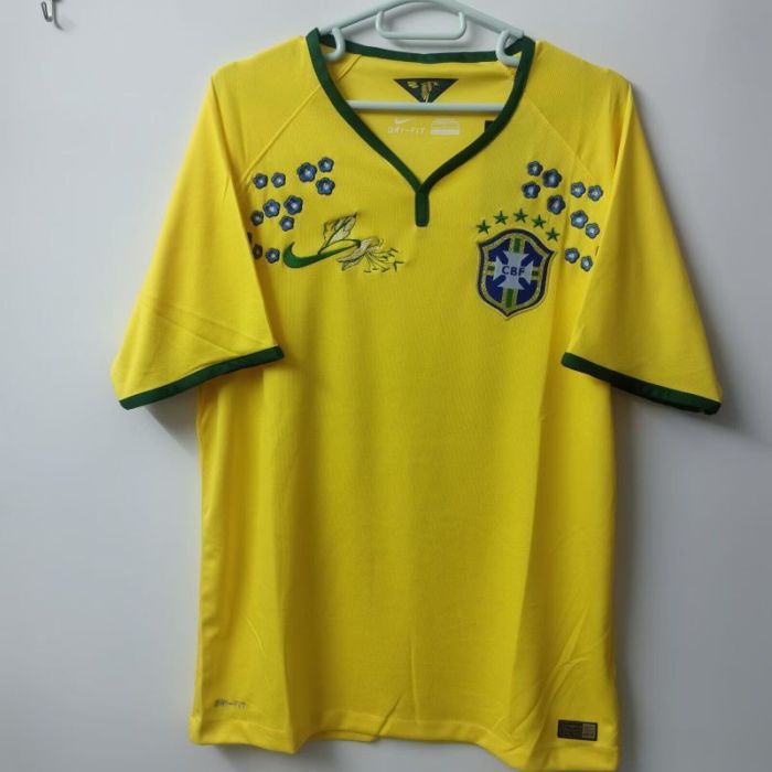 Embroidery Flower Version Fan Version 2025 Brazil Yellow Soccer Jersey Brasil Camisetas de Futbol