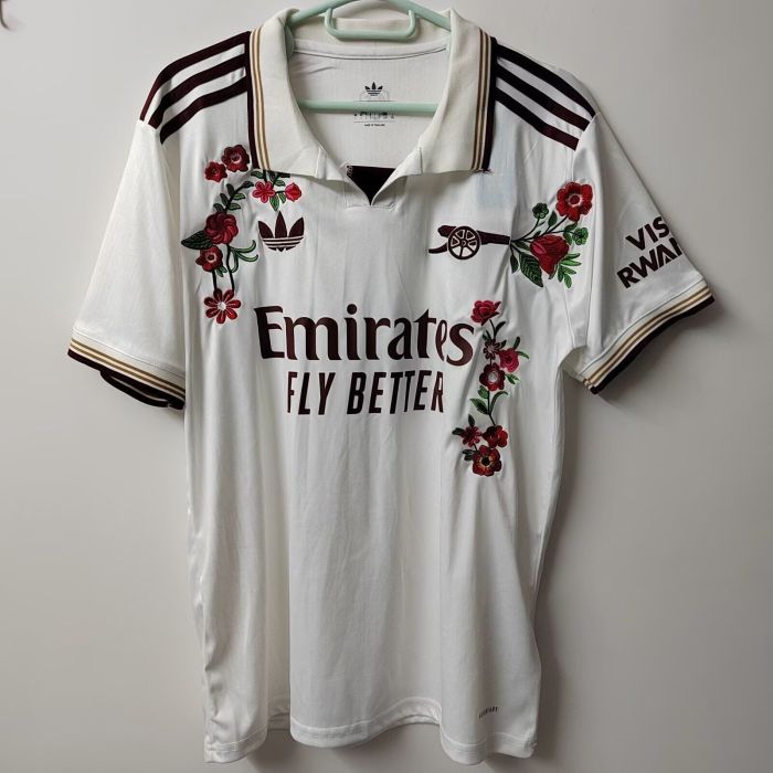 Embroidery Flower Version Fan Version Arsenal 2025-2026 Third Away White Soccer Jersey Football Shirt