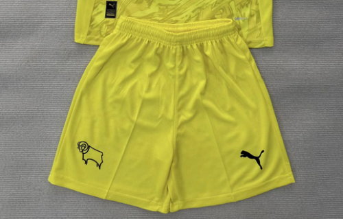 Fan Version 2025-2026 Derby Country Yellow Goalkeeper Soccer Shorts Football Shorts