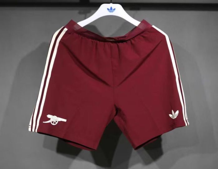 Player Version 2025-2026 Arsenal Third Away Dark Red Soccer Shorts Football Shorts