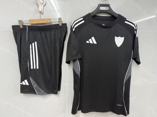 Adult Uniform 2025-2026 Sevilla Black Soccer Training Jersey and Shorts Football Kits