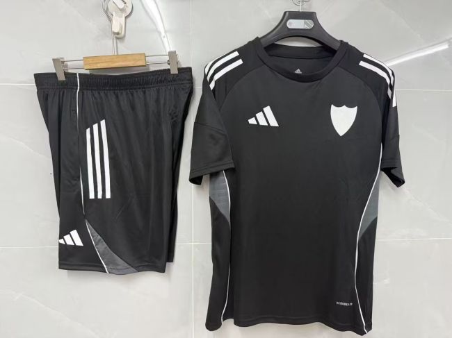Adult Uniform 2025-2026 Sevilla Black Soccer Training Jersey and Shorts Football Kits