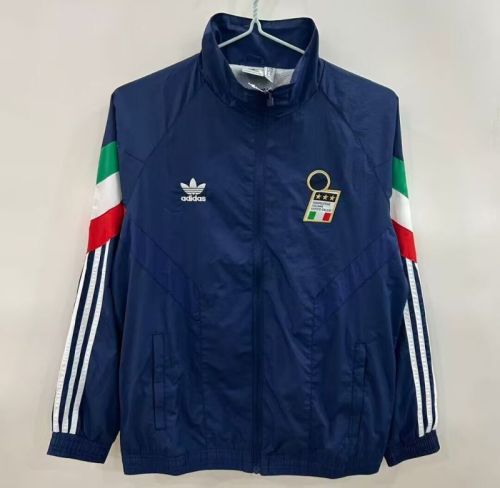 2025-2026 Italy Dark Blue Soccer Windbreaker Jacket Football Jacket