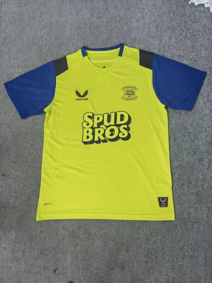 Fan Version 2025-2026 Preston North End Third Away Yellow Soccer Jersey Football Shirt
