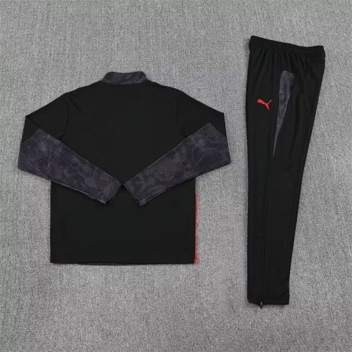 2025-2026 Ac Milan Black Soccer Training Sweater and Pants Football Kit