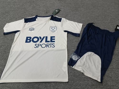 Adult Uniform 2025-2026 West Ham United Grey Soccer Training Jersey and Shorts Football Kits