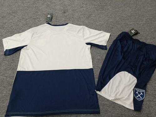 Adult Uniform 2025-2026 West Ham United Grey Soccer Training Jersey and Shorts Football Kits