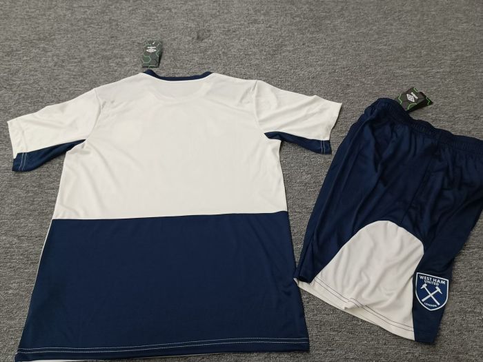 Adult Uniform 2025-2026 West Ham United Grey Soccer Training Jersey and Shorts Football Kits