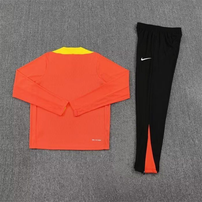 2025-2026 Brazil Orange/Yellow Soccer Training Sweater and Pants Football Kit