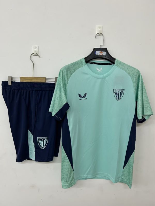 Adult Uniform 2025-2026 Athletic Bilbao Green Soccer Training Jersey and Shorts Football Kits