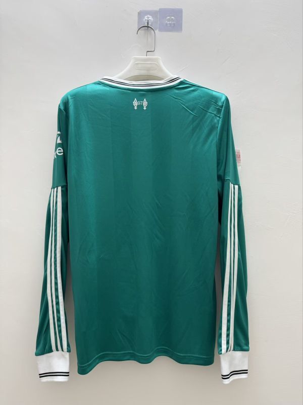 Long Sleeve Fan Version 2025-2026 Liverpool Third Away Green Soccer Jersey Football Shirt