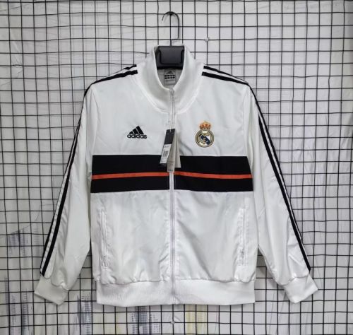 Retro Jacket 2013-2014 Real Madrid White Soccer Windbreaker Jacket Football Jacket