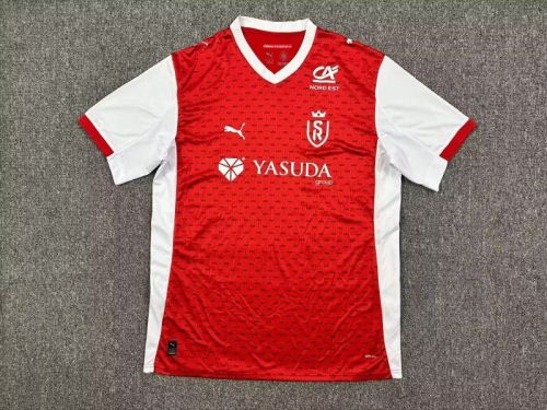 Fans Version 2025-2026 Stade de Reims Home Soccer Jersey Football Shirt