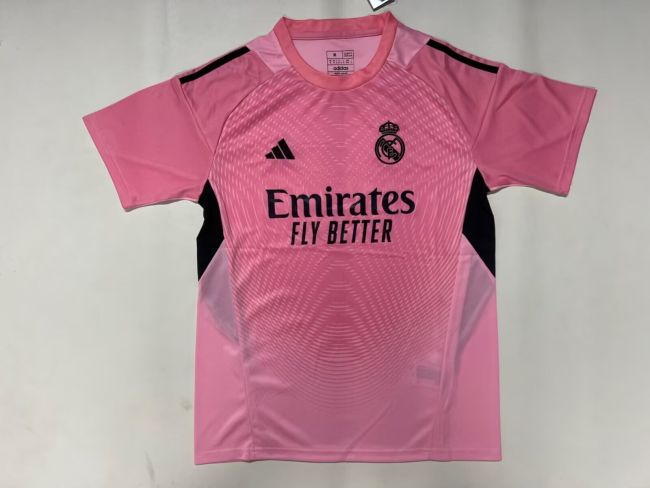 Fans Version 2025-2026 Real Madrid Pink Goalkeeper Soccer Jersey Real Football Shirt