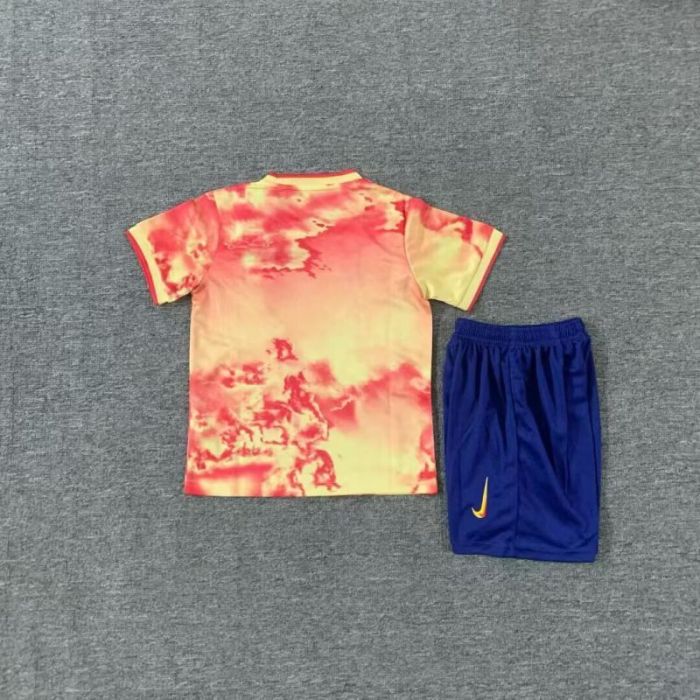 Youth Uniform Kids Kit 2025-2026 Barcelona Special Edition Soccer Jersey Shorts Child Football Set