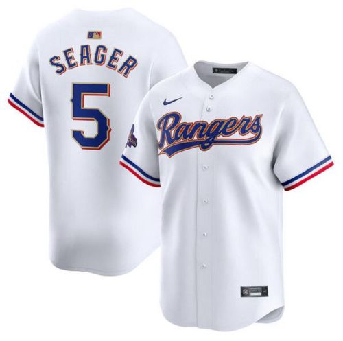 Texas Rangers Seager 5 White Baseball Shirt MLB Jersey