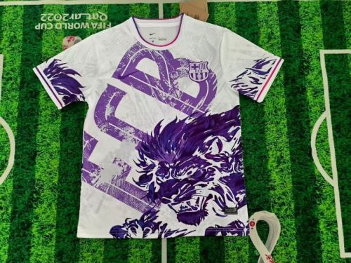 Barca Camisetas de Futbol Fans Version 2025-2026 Barcelona White/Purple Special Edition Soccer Training Jersey