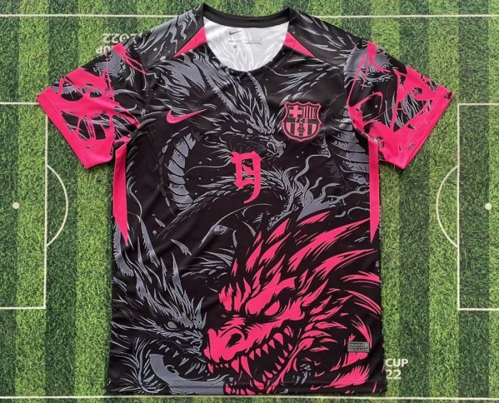 Barca Camisetas de Futbol Fans Version 2025-2026 Barcelona Black/Pink Special Edition Soccer Training Jersey