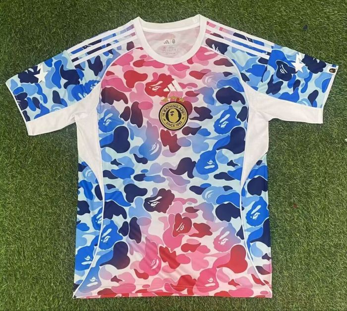 2025 AD X Bape Soccer Training T-shirt Casual Football Shirt