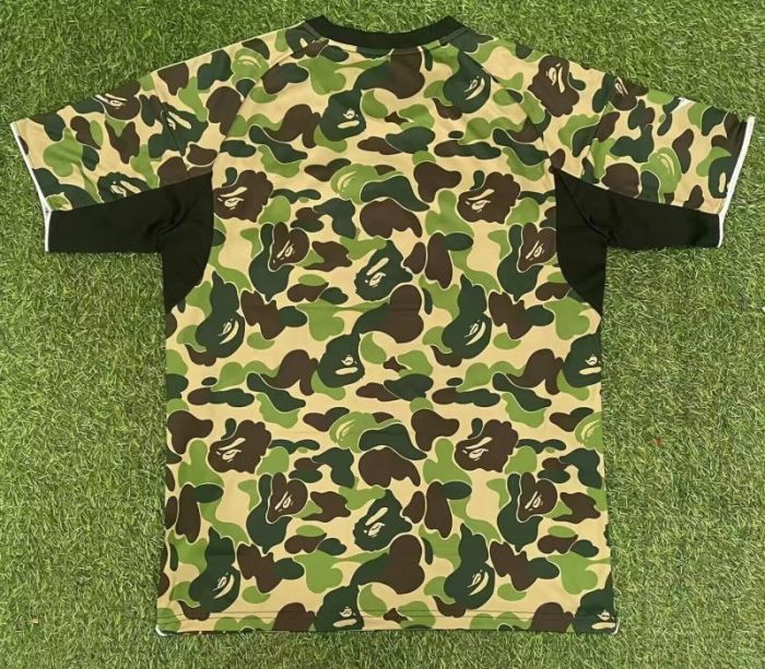2025 AD X Bape Soccer Training T-shirt Green Casual Football Shirt