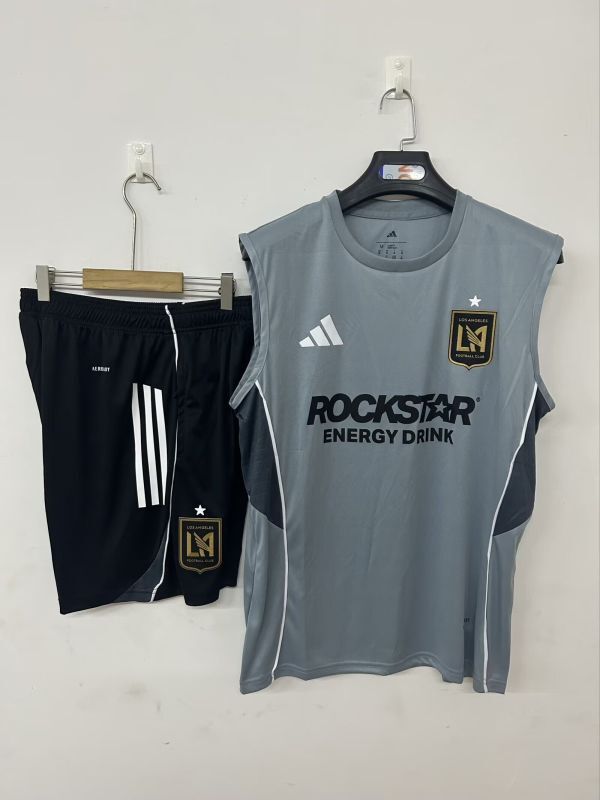 Adult Uniform 2025-2026 Los Angeles Grey Soccer Training Vest and Shorts Football Set