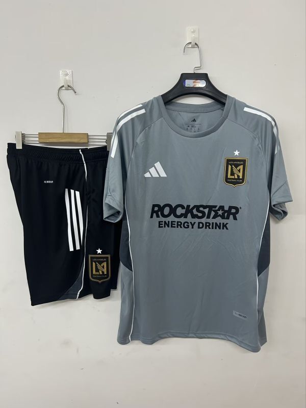 Adult Uniform 2025-2026 Los Angel FC Grey Soccer Training Jersey and Shorts Football Kits