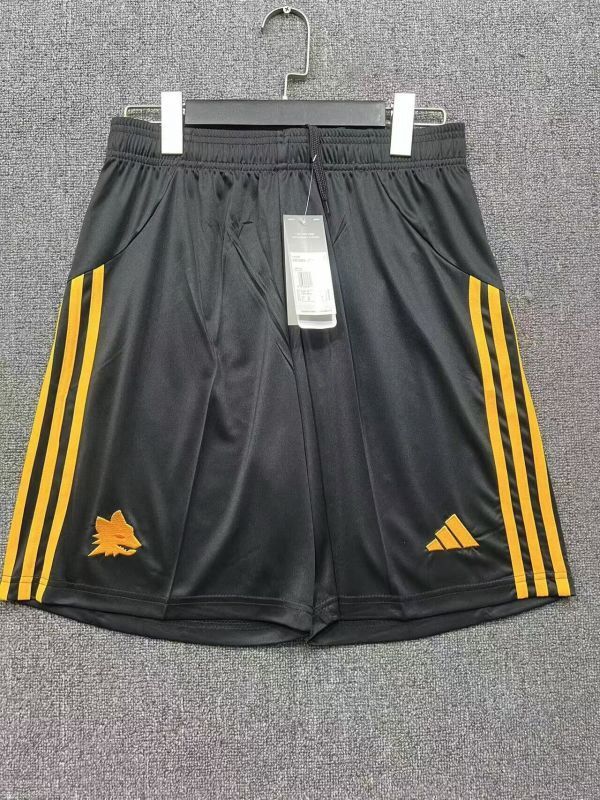 Fan Version 2025-2026 As Roma Away Black Soccer Shorts Football Shorts