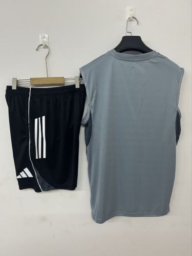 Adult Uniform 2025-2026 Los Angeles Grey Soccer Training Vest and Shorts Football Set