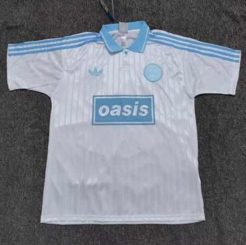 Fan Version 2025-2026 AD Oasis 25 White/Blue Soccer Jersey Football Shirt