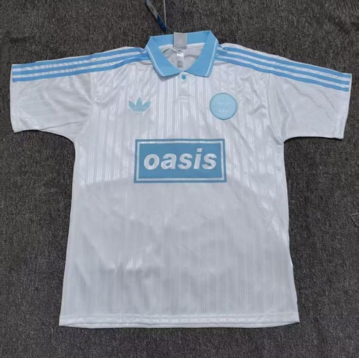 Fan Version 2025-2026 AD Oasis 25 White/Blue Soccer Jersey Football Shirt