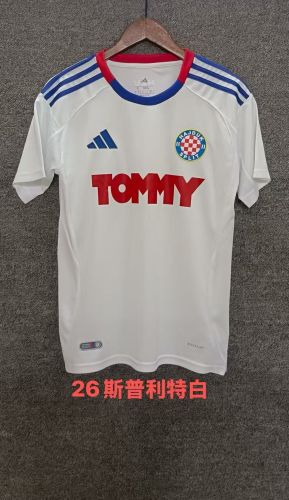 Fan Version 2025-2026 Hajduk Split Away White Soccer Jersey Football Shirt