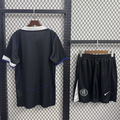 Adult Uniform 2025-2026 Chelsea Third Away Black Soccer Jersey Shorts Football Kit