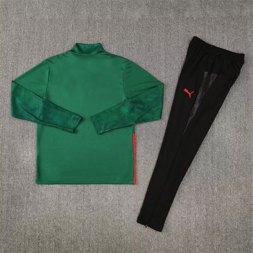 2025-2026 AC Milan Green/Red Soccer Training Sweater and Pants Football Kit