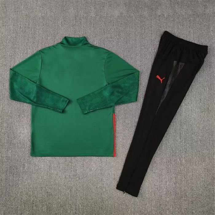 2025-2026 AC Milan Green/Red Soccer Training Sweater and Pants Football Kit