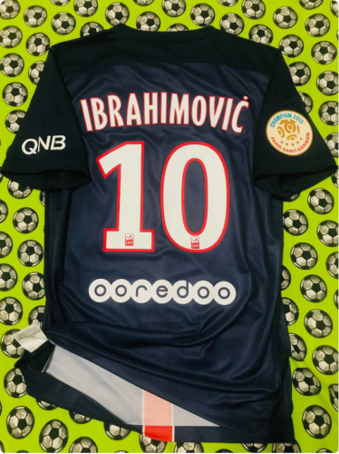 with Ligue 1 Patch Retro Jersey 2015-2016 PSG IBRAHIMOVIC 10 Home Soccer Jersey Vintage Paris Football Shirt