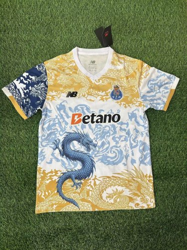 Fan Version 2025-2026 Porto White/Yellow/Blue Dragon Special Edition Soccer Jersey Football Shirt