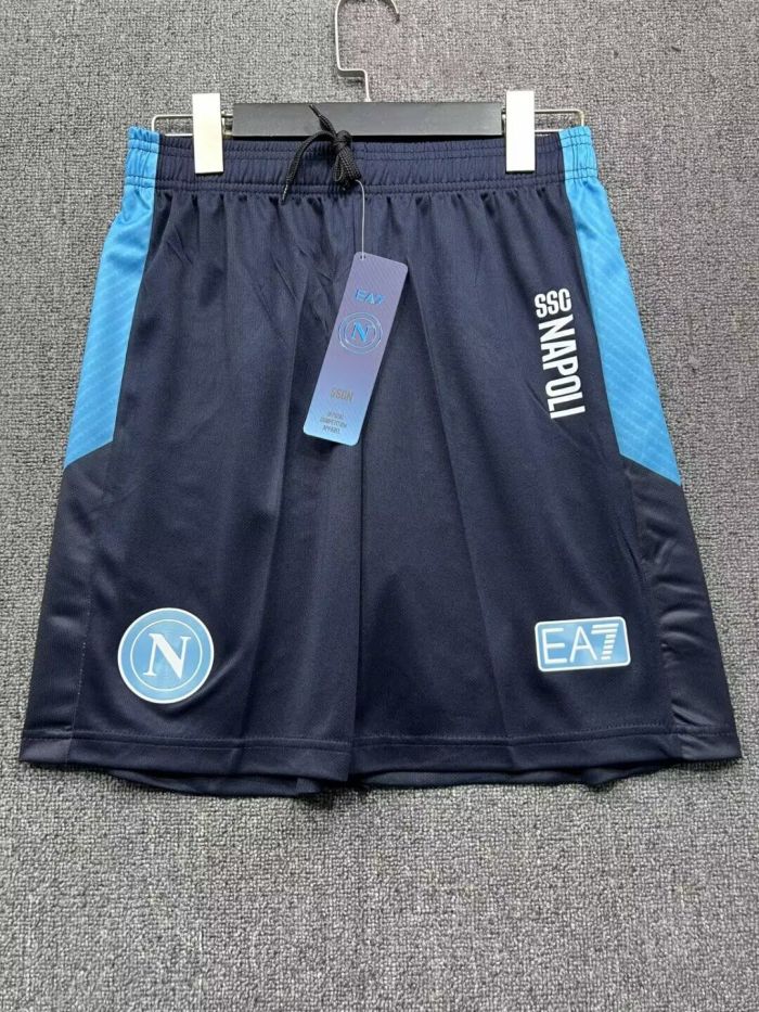 Fan Version 2025-2026 Napoli Dark Blue Soccer Shorts Napoles Football Shorts