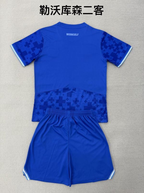 Youth Uniform 2025-2026 Bayer 04 Leverkusen Third Away Blue Soccer Jersey Shorts Football Kit