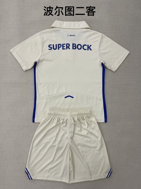 Youth Uniform Kids Kit 2025-2026 Porto Third Away Soccer Jersey Shorts Child Football Set