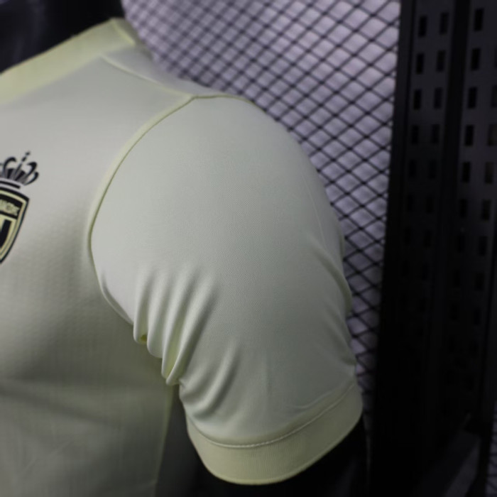 Player Version 2025-2026 AS Monaco Third Away Light Gold Soccer Jersey Football Shirt